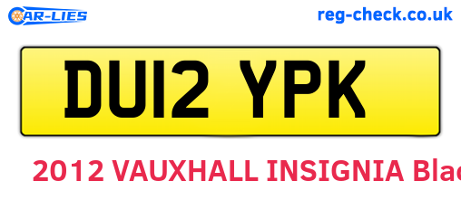 DU12YPK are the vehicle registration plates.