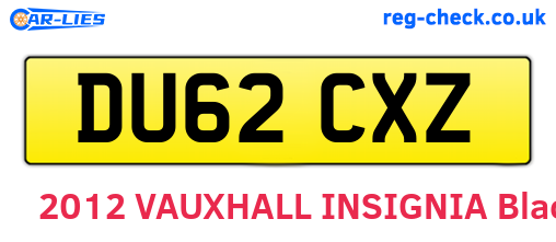 DU62CXZ are the vehicle registration plates.