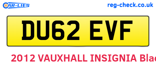 DU62EVF are the vehicle registration plates.