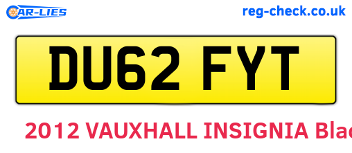 DU62FYT are the vehicle registration plates.
