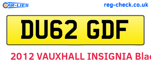 DU62GDF are the vehicle registration plates.