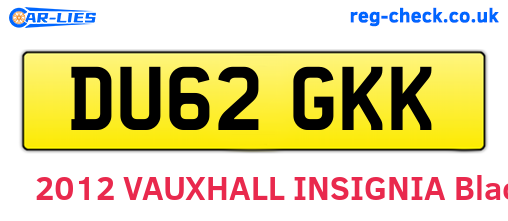 DU62GKK are the vehicle registration plates.