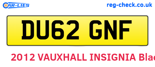 DU62GNF are the vehicle registration plates.