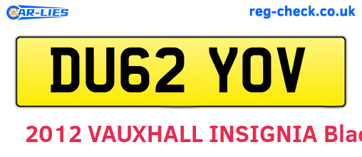 DU62YOV are the vehicle registration plates.