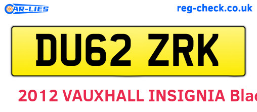 DU62ZRK are the vehicle registration plates.