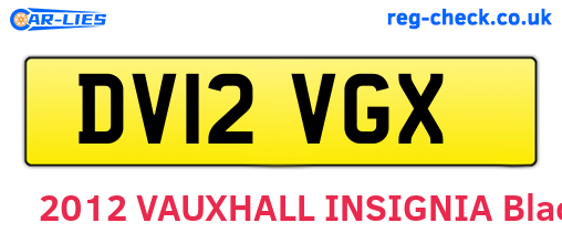 DV12VGX are the vehicle registration plates.