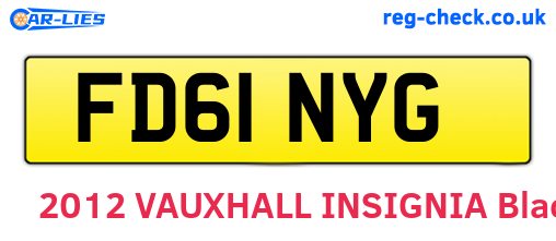 FD61NYG are the vehicle registration plates.