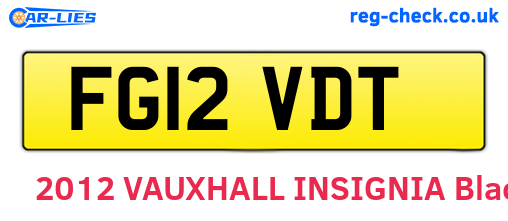 FG12VDT are the vehicle registration plates.