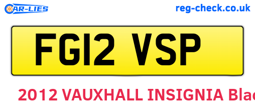 FG12VSP are the vehicle registration plates.