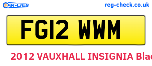FG12WWM are the vehicle registration plates.