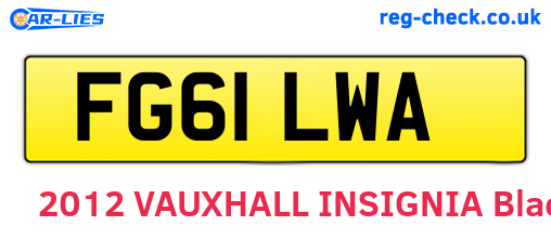 FG61LWA are the vehicle registration plates.