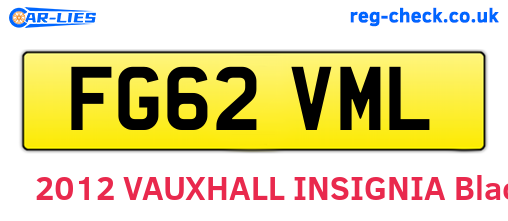 FG62VML are the vehicle registration plates.
