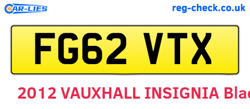 FG62VTX are the vehicle registration plates.