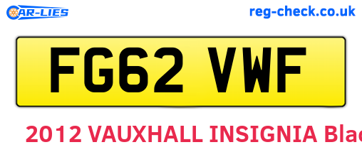 FG62VWF are the vehicle registration plates.