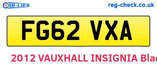 FG62VXA are the vehicle registration plates.