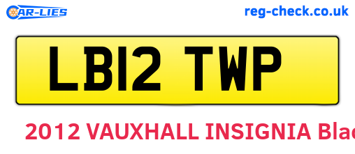 LB12TWP are the vehicle registration plates.