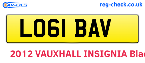 LO61BAV are the vehicle registration plates.