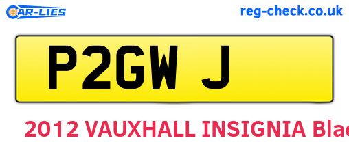 P2GWJ are the vehicle registration plates.