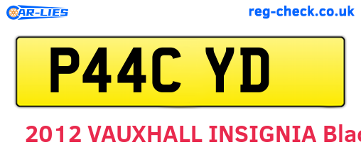 P44CYD are the vehicle registration plates.