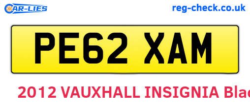 PE62XAM are the vehicle registration plates.