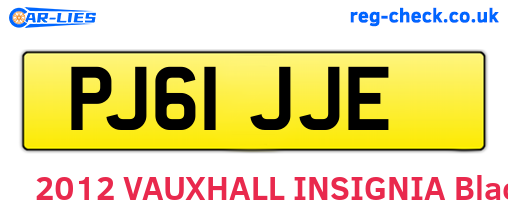 PJ61JJE are the vehicle registration plates.