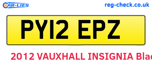PY12EPZ are the vehicle registration plates.