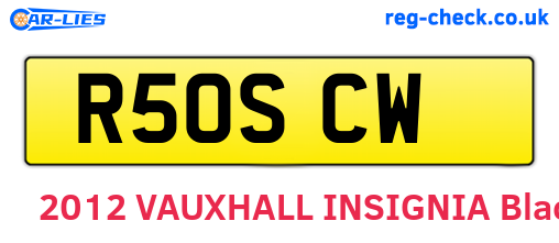 R50SCW are the vehicle registration plates.