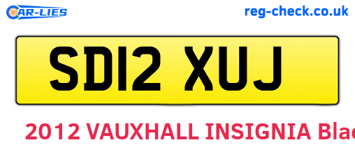 SD12XUJ are the vehicle registration plates.