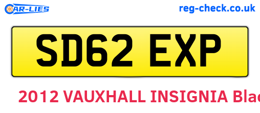 SD62EXP are the vehicle registration plates.