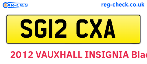 SG12CXA are the vehicle registration plates.