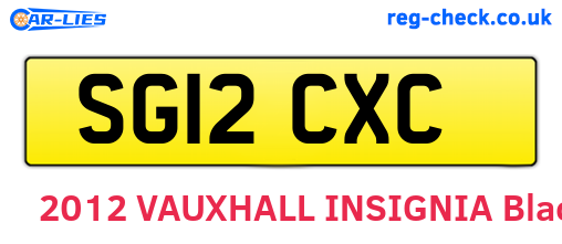 SG12CXC are the vehicle registration plates.