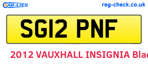 SG12PNF are the vehicle registration plates.