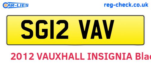 SG12VAV are the vehicle registration plates.