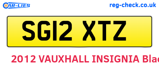 SG12XTZ are the vehicle registration plates.