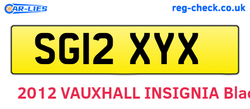 SG12XYX are the vehicle registration plates.