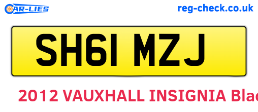 SH61MZJ are the vehicle registration plates.