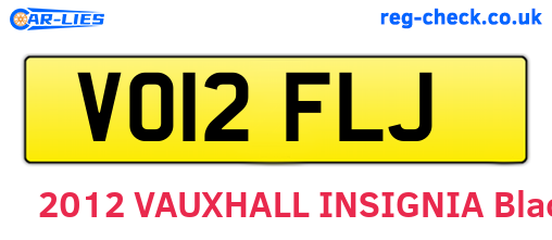 VO12FLJ are the vehicle registration plates.