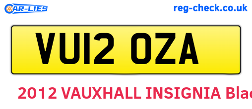 VU12OZA are the vehicle registration plates.