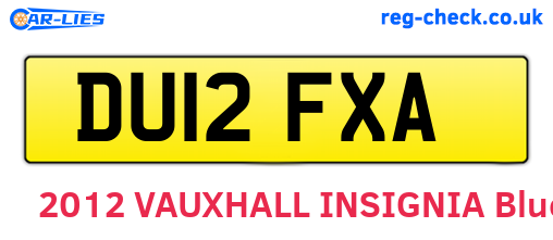 DU12FXA are the vehicle registration plates.
