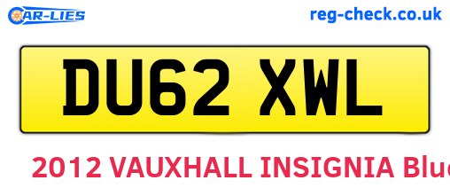 DU62XWL are the vehicle registration plates.