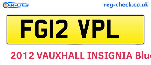 FG12VPL are the vehicle registration plates.