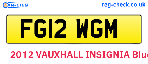FG12WGM are the vehicle registration plates.