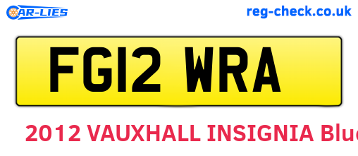 FG12WRA are the vehicle registration plates.