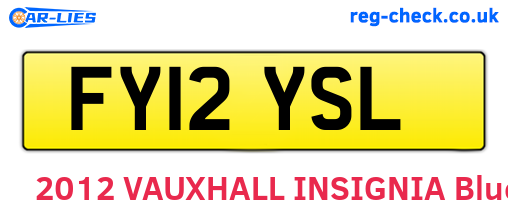 FY12YSL are the vehicle registration plates.