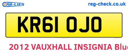 KR61OJO are the vehicle registration plates.