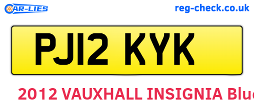 PJ12KYK are the vehicle registration plates.