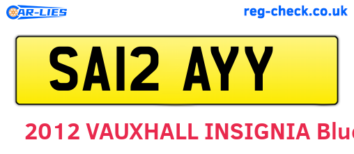 SA12AYY are the vehicle registration plates.