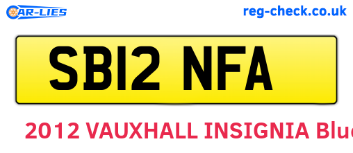 SB12NFA are the vehicle registration plates.