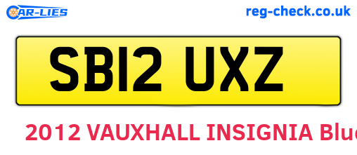 SB12UXZ are the vehicle registration plates.
