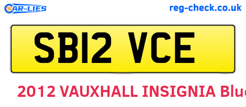 SB12VCE are the vehicle registration plates.